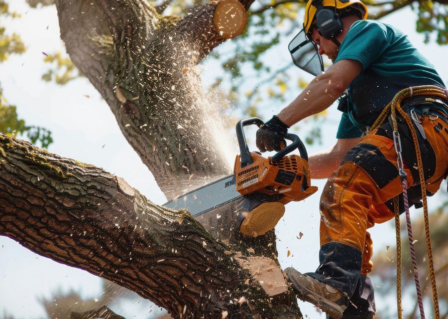 Tree trimming and pruning by J & J Tree Care in Summerhill, PA